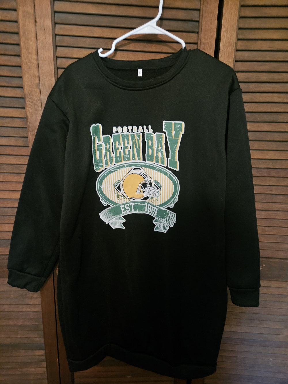 Black Green Bay Graphic Sweatshirt Dress